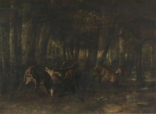 Gustave Courbet Spring Rut The Battle of the Stags oil painting picture